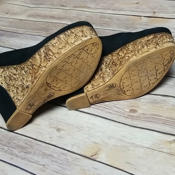 Referans - Suede Pumps with Cork Wedge Heels - Picture 6 of 8